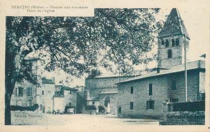 CPA FRANCE 69 "Beaujeu, Place de l'église"