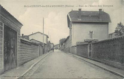 CPA FRANCE 69 " St Laurent de Chamousset, Rue de l'Ecole des Garçons"