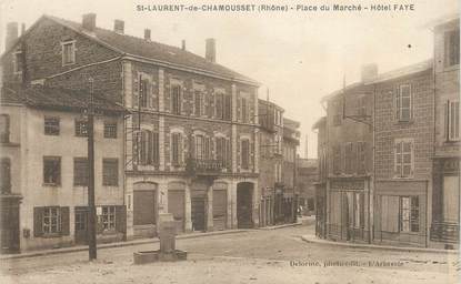 CPA FRANCE 69 " St Laurent de Chamousset, Place du Marché, Hôtel Faye"