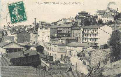 CPA FRANCE 69 "Thizy, Quartier de la Gare"