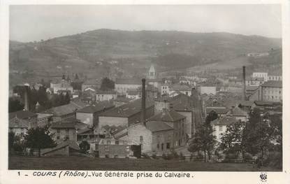 CPA FRANCE 69 "Cours, Vue générale prise du calvaire"