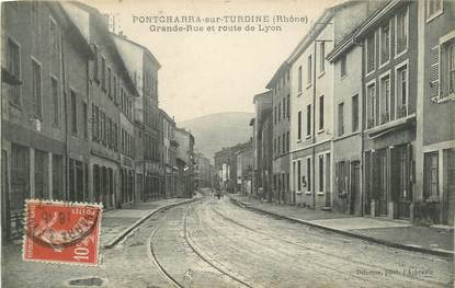 CPA FRANCE 69 "Pontcharra sur Turdine, Grande Rue et Route de Lyon"