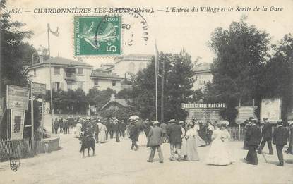 CPA FRANCE 69 "Charbonnières les Bains, L'entrée du village et la sortie de la gare"