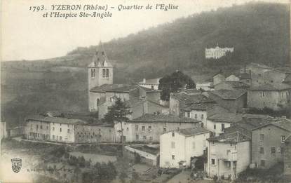 CPA FRANCE 69 "Yzeron, Quartier de l'église et Hospice Ste Angèle"