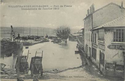 CPA FRANCE 69 "Villefranche sur Saône, Le Port de Frans" / INONDATIONS DE JANVIER 1910