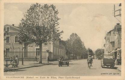 CPA FRANCE 69 "Villefranche sur Saône, Ecole de filles Place Claude Bernard"