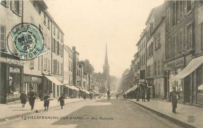 CPA FRANCE 69 "Villefranche sur Saône, Rue Nationale"