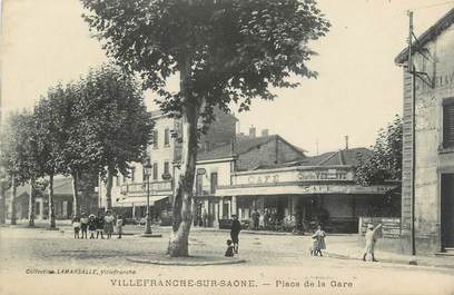 CPA FRANCE 69 "Villefranche sur Saône, Place de la Gare"