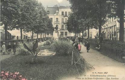 CPA FRANCE 69 "Villefranche sur Saône, Les jardins de la Place de la Sous Préfecture"