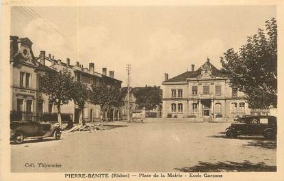 CPA FRANCE 69 "Pierre Bénite, Place de la Mairie, Ecole de garçons"