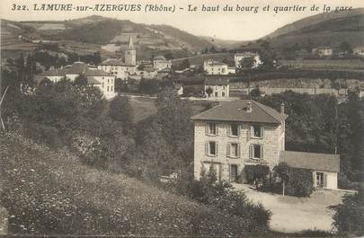 CPA FRANCE 69 "Lamure sur Azergues, Le haut du bourg et le Quartier de la Gare"