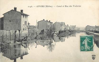 CPA FRANCE 69 "Givors, Canal et Rue des Tuileries"'