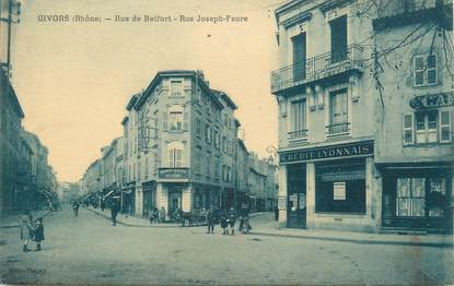 CPA FRANCE 69 "Givors, Rue de Belfort et Rue Joseph Faure"