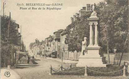 CPA FRANCE 69 "Belleville sur Saône, Place et Rue de la République"