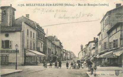 CPA FRANCE 69 "Belleville sur Saône, Rue de Beaujeu"