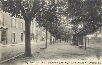 CPA FRANCE 69 "Neuville sur Saône, Quai Pasteur et Promenade"