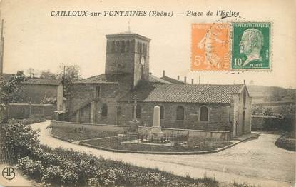 CPA FRANCE 69 " Cailloux sur Fontaines , Place de l'église"