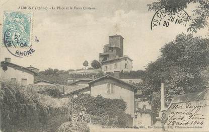 CPA FRANCE 69 " Albigny, La place et le vieux château"