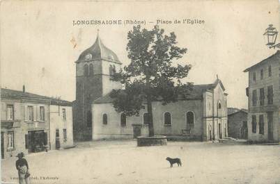 CPA FRANCE 69 "Longessaigne, Place de l'église"