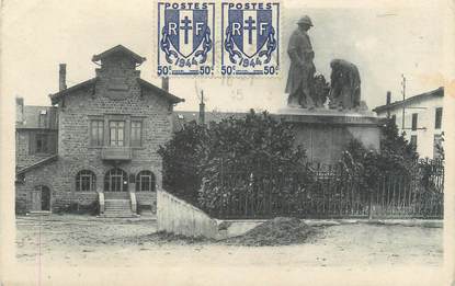 CPA FRANCE 69 " St Martin en Haut, Mairie et monument aux morts"