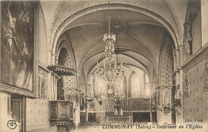 / CPA FRANCE 38 "Communay, intérieur de l'église"