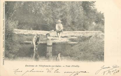 CPA FRANCE 69 " Pont d'Ouilly, les pêcheurs"