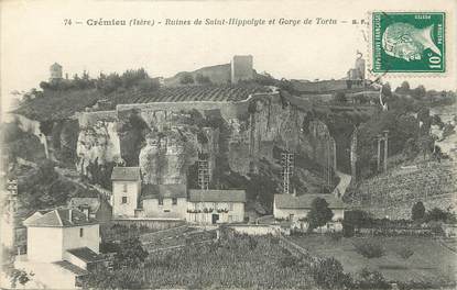 / CPA FRANCE 38 "Crémieu, ruines de Sainte Hyppolyte et Gorge de Tortu"