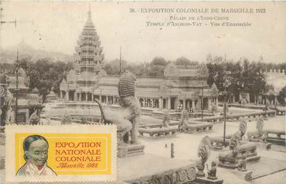 CPA FRANCE 13 " Marseille, Exposition Coloniale 1922, Palais de l'Indochine, Temple d'Angkor-Vat" / VIGNETTE