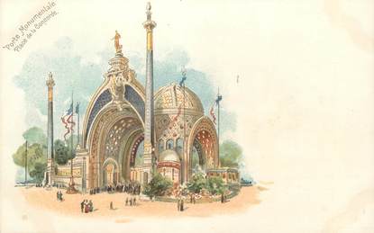 CPA FRANCE 75 " Paris, Exposition Universelle 1900, Porte Monumentale Place de la Concorde" / PUBLICITE CREME EXPRESS