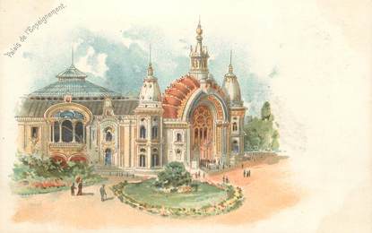 CPA FRANCE 75 " Paris, Exposition Universelle 1900, Palais de l'Enseignement " / PUBLICITE CREME EXPRESS
