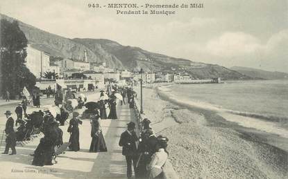 CPA FRANCE 06 " Menton, Promenade du Midi pendant la musique"