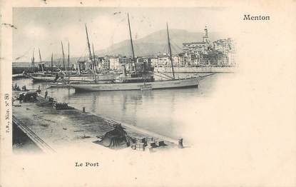 CPA FRANCE 06 " Menton, Le port"