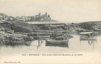 CPA FRANCE 06 "Antibes, Vue prise entre les Rochers de la Salis"