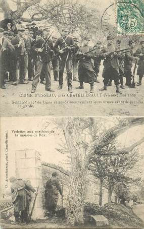 CPA FRANCE 86 "Crime d'Usseau près de Chatellerault, mai 1905, les soldats du 32ème ligne et gendarmes"