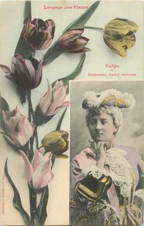 CPA BERGERET " Le langage des fleurs : La tulipe"