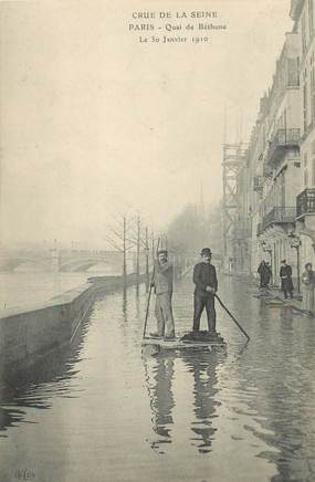 / CPA FRANCE 75004 "Paris, quai de béthune" / INONDATIONS 1910