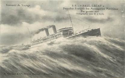 CPA BATEAU PAQUEBOT " Le Paul Lecat" / TSF