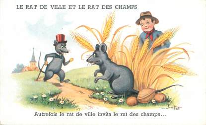 CPA CONTE " Le Rat des Villes et le Rat des Champs"