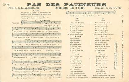 CPA CHANSON ENFANTINE " Pas des Patineurs"