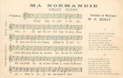 CPA CHANSON ENFANTINE " Ma Normandie"