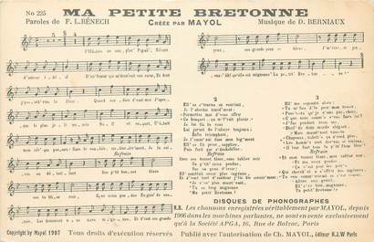 CPA CHANSON ENFANTINE " Ma Petite Bretonne"