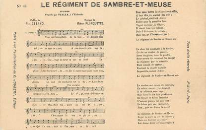 CPA CHANSON ENFANTINE " Le régiment de Sambre et Meuse"