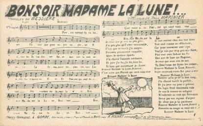 CPA CHANSON ENFANTINE " Bonsoir Madame la Lune"