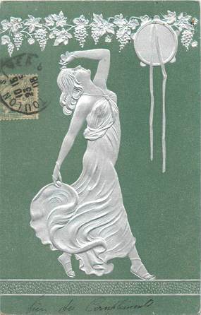 CPA ART NOUVEAU / FEMME / CARTE EN RELIEF