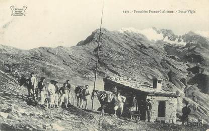 CPA MILITAIRE " Frontière Franco Italienne, Poste vigie" / CHASSEURS ALPINS