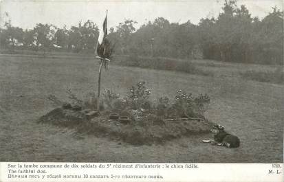 CPA MILITAIRE " La tombe commune de 10 soldats du 5ème régiment d'infanterie"