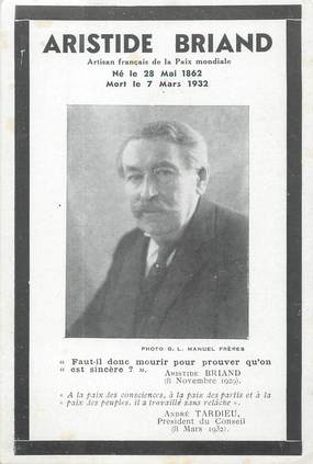 CPA POLITIQUE " Aristide Briand " / ECRIVAIN