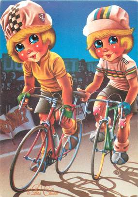 CPSM ILLUSTRATEUR / ENFANT " Le cyclisme"