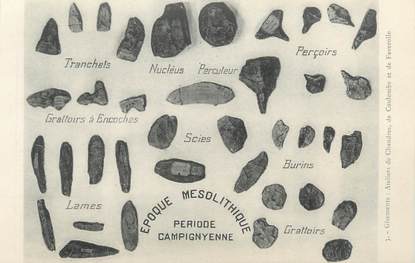 CPA ARCHEOLOGIE " Epoque Mesolithique, période Campignyenne"