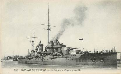 CPA BATEAUX MILITAIRES " Le Cuirassé France"